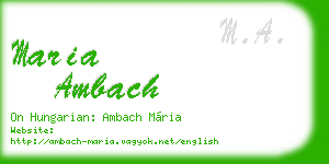 maria ambach business card